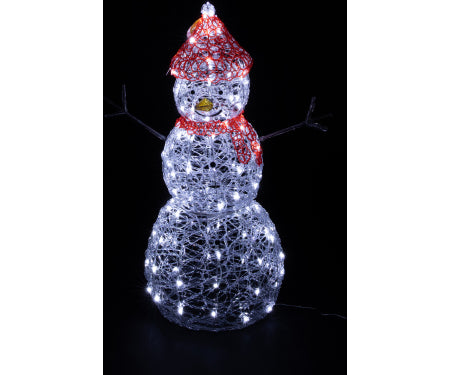 35.4" Acrylic Snowman 80 LED Twinkle Effect, Outdoor