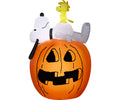 Airblown Snoopy and Woodstock On Pumpkin Medium Scene