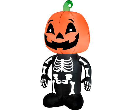 Airblown Pumpkin Boy Skeleton Small
