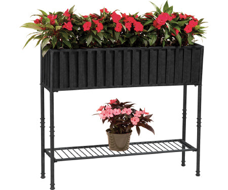 Planter 35" Solera With Tin Liner Black
