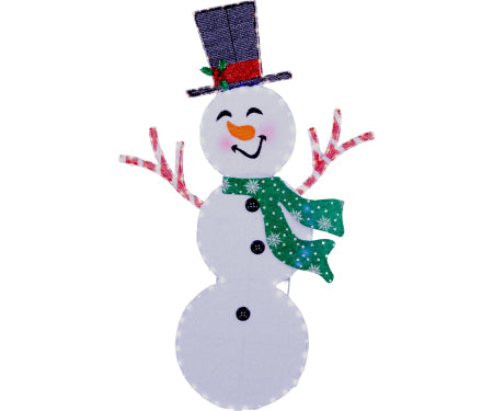 55"H 2D Happy Face Snowman 130L String Lights