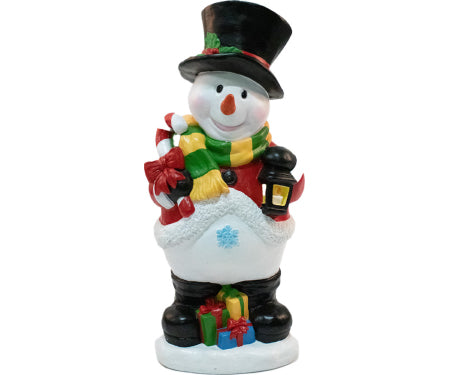 36" Snowman Presents/lantern Statue