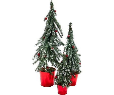 Trees 3 Pc Flocked Alpine