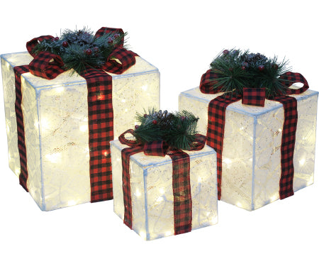 9/12/15" Ice Cube Fab Box Set 70 Lights W White LEDs Adaptor