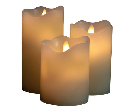 3" Cream LED Candle 3 Pack