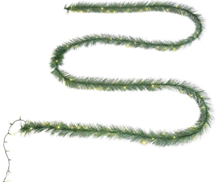 Garland 18'L x5.1"W 100 Lights Starry Led Warm White Flash