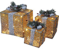 Gift Box S/3 Fabric Box 70 LED Warm White