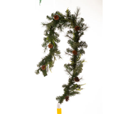 Garland 6' Berry Pinecone With 30 Lights