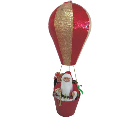 43.3"H Santa Hot Air Balloon Gold/Red