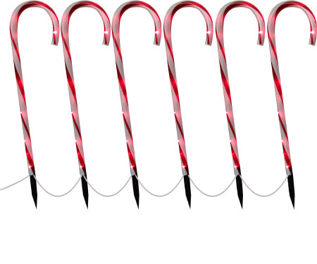 Pathway Lights Candy Canes Set 6, Color Change