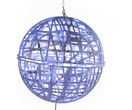 12"D Glitter Ball 50 LED Cool White Fairy Lights