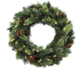 24" Killington Wreath 50 LED B/O Warm White Lights PC