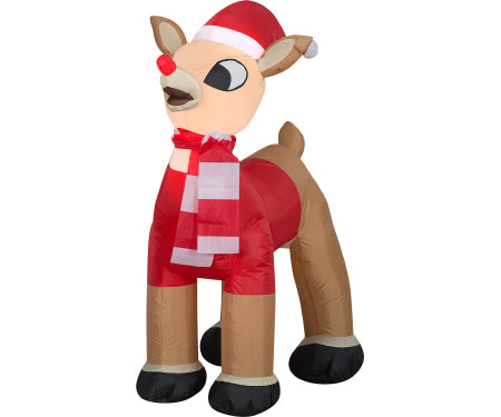 Airblown Rudolph Santa Hat And Scarf Small