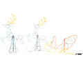 48" Sleigh & Deer Led Lights