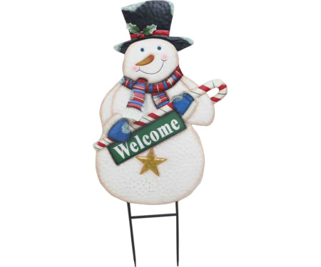 37.5" Snowman "Welcome" Stake