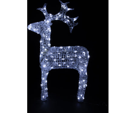 LED Acrylic Deer 3' Cool White Flashing Effect Trans. Wire