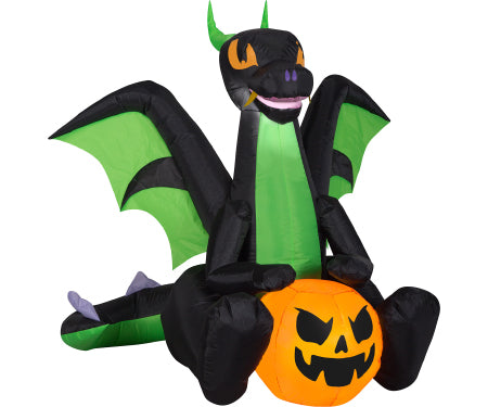 Airblown Black/Green Dragon With Wings & JOL Small Scene
