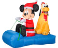 Airblown Mickey And Pluto On Sled Medium Scene Disney