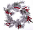 Wreath 24" Flocked Pine Berry