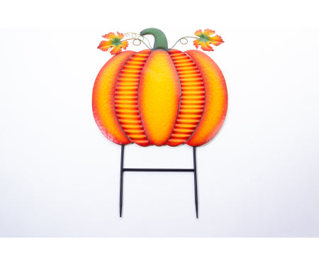 35" Pumpkin Metal Stake