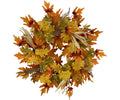 Wreath 24'' Maple Oak Leaves Corn Husk