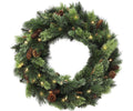 24" Killington Wreath Boxed 50 LED Warm White Lights