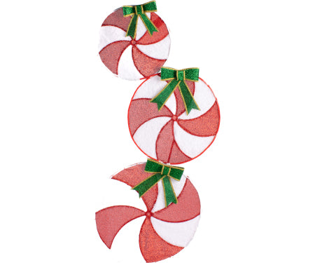 60" Peppermint Candy Nested Set 100 Led Lights