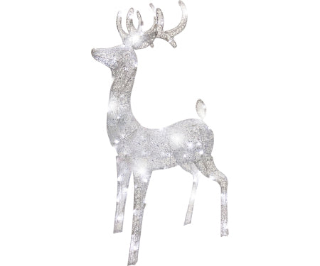 52" Morphing Buck 60 LED White Silver Woven Glitter
