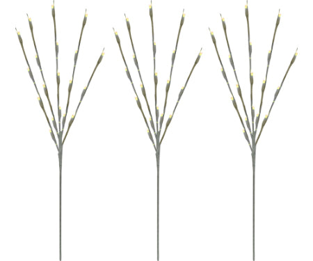 29"H Tree Branch 60 LED Warm White Twinkling, Set 3